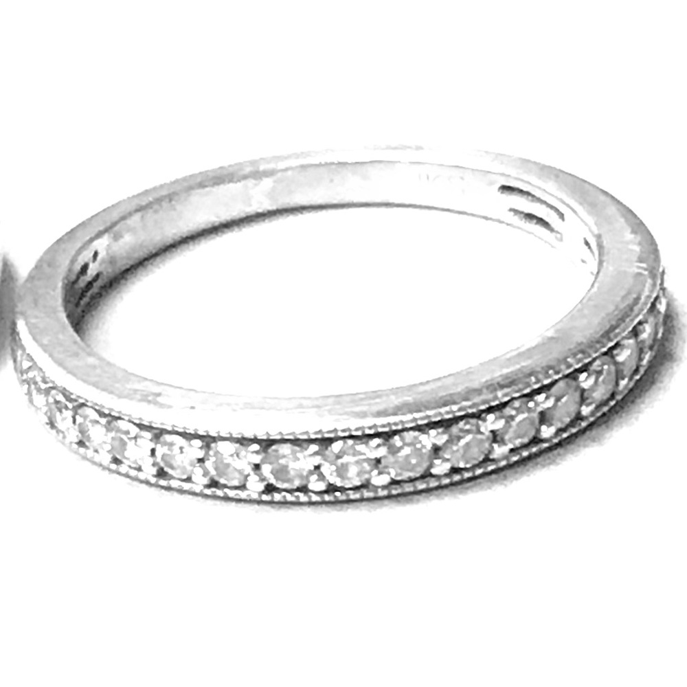 14k white gold wedding band - .5 carats
